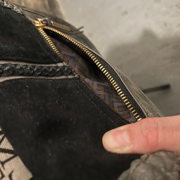 Steven by Steve Madden Black Suede & Metallic Silver Purse (Never Used) - Picture 12 of 15